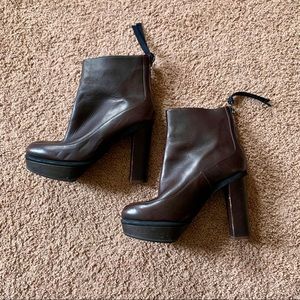 Marni leather platform ankle boots